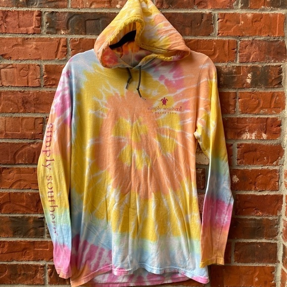 Simply Southern Medium Yellow Adoption Ambassador Tie Dye Long Sleeve Shirt - Picture 9 of 9